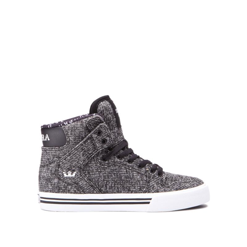 Buty Supra VAIDER - Sneakersy Wysokie Dziecięce - Szare (YWLD-06497)